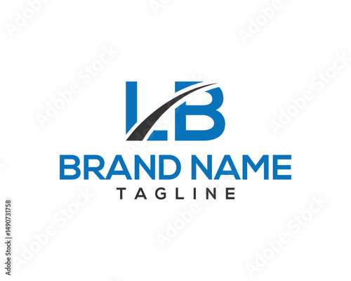 LB initial letter vector logo design with brand name and tagline business identity template
