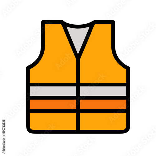Colorful Life Vest Icon for Water Safety, Boating, and Sports 