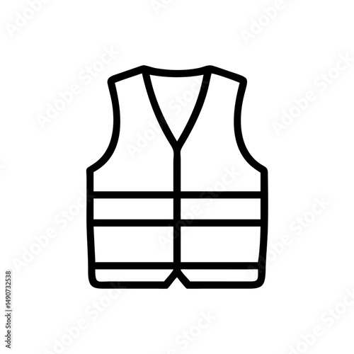 Outline Life Jacket Icon for Water Safety and Sports