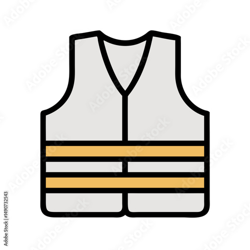 Colorful Life Vest Icon for Water Safety, Boating, and Sports 