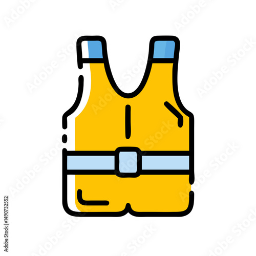 Colorful Life Vest Icon for Water Safety, Boating, and Sports 