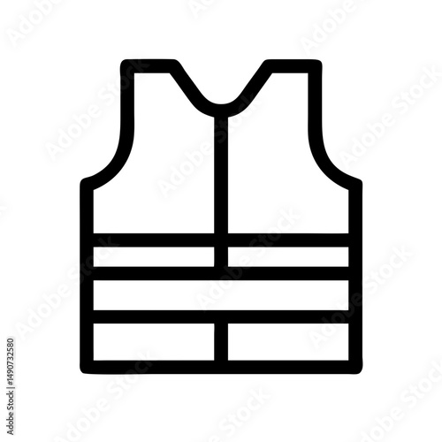 Outline Life Jacket Icon for Water Safety and Sports