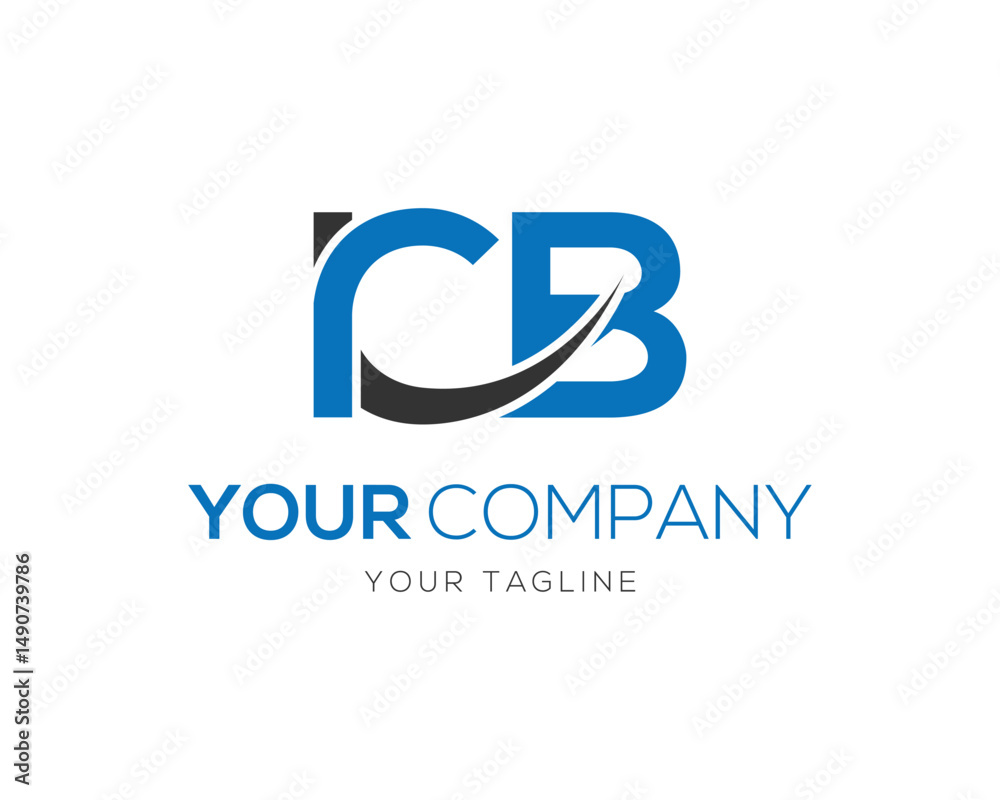 Professional vector logo template featuring interlocking letters ICB for company branding with modern minimalist design Professional vector logo template featuring interlocking letters ICB for company branding with modern minimalist design