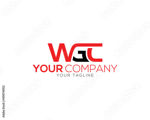 Modern WGC initial logo design vector template for brand identity company name and tagline presentation