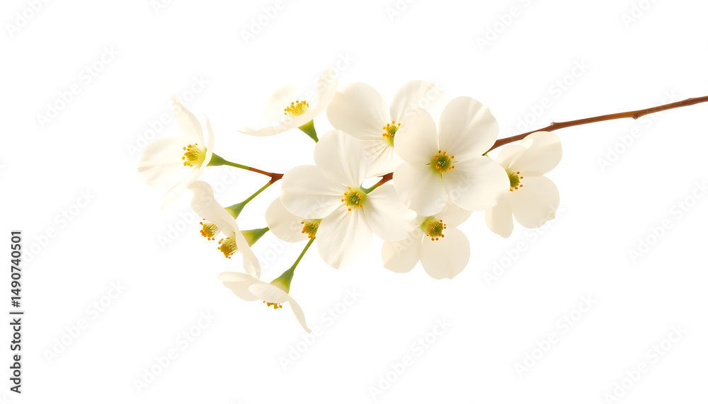 Obraz premium Delicate white flower blossom natural setting botanical photography minimalist environment close-up view