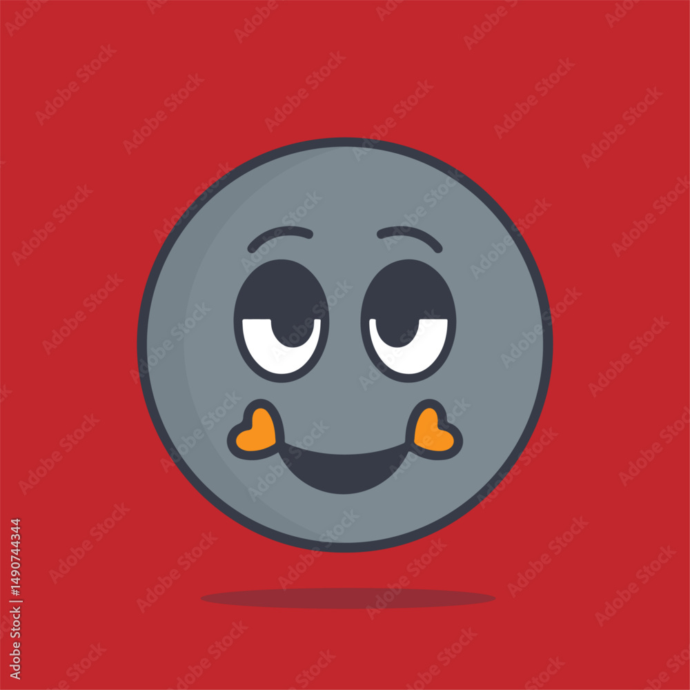 Fototapeta premium Cute Face Emoticon Kawaii Character Clipart