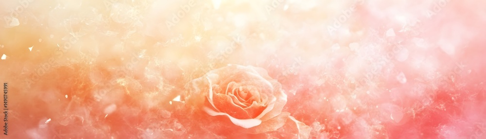Fototapeta premium Delicate rose design with soft pastel hues.