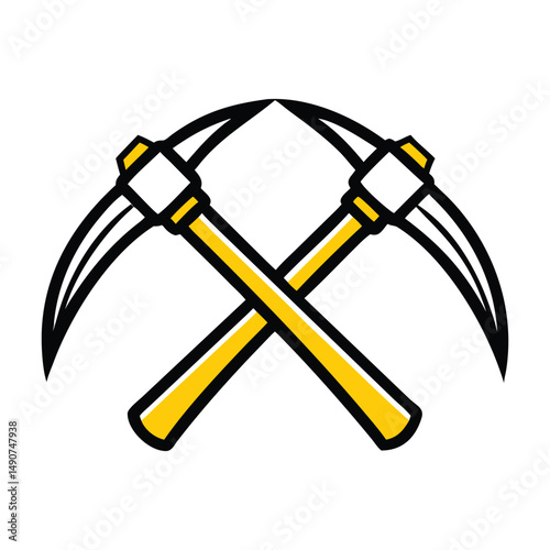 Blacksmithing and Mining Icon vector Design.