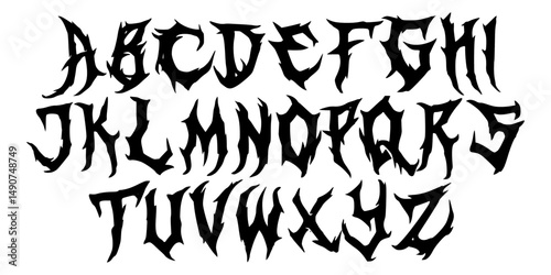 Dark Metal Lettering – Full Alphabet Design