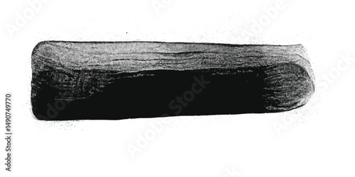 Thick expressive brush stroke with heavy black ink texture for bold digital art layouts, abstract illustrations, handmade style posters, and impactful modern graphic compositions