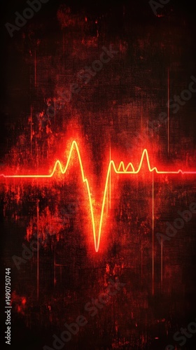 Abstract Heartbeat Pulse on Textured Background Symbolizing Health Vitality and Hope with a Sense of Recovery and Energetic Resilience