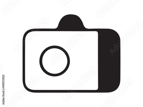 Simple black and white camera icon