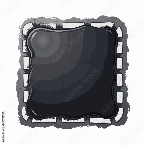 Smooth black asphalt patch with white curbs, roadway simplicity