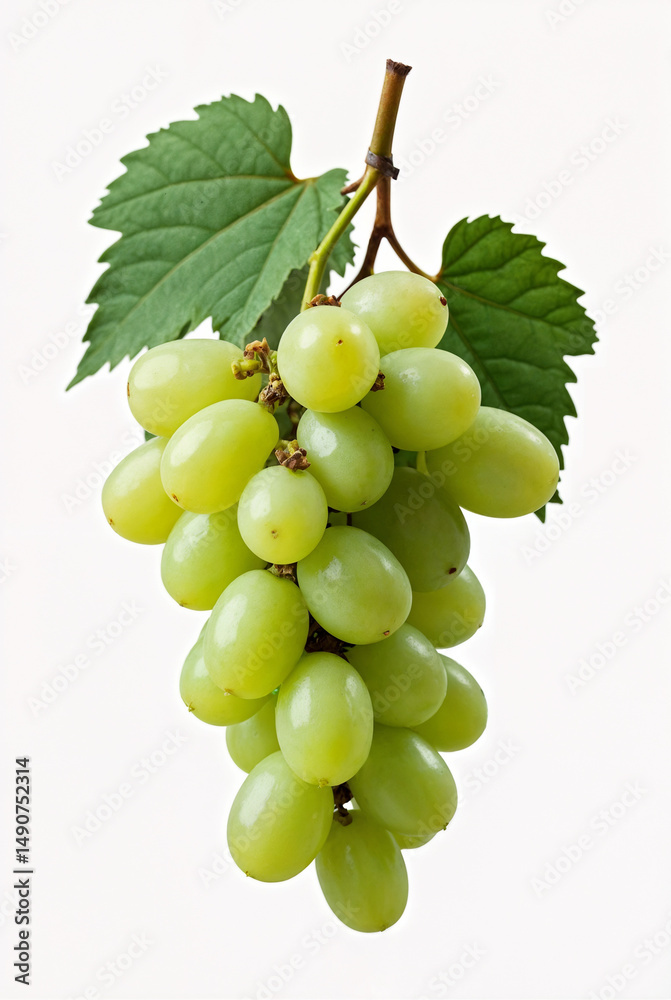 Obraz premium green grapes on white background