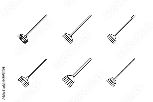 rake line art vector illustration