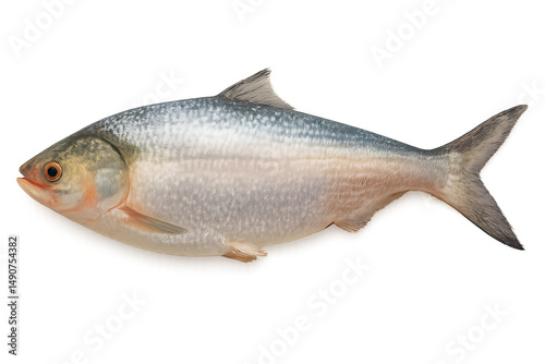 Fresh Hilsa Fish Isolated on Plain Background photo