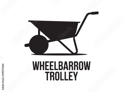 Simple Vector Illustration of a Garden Wheelbarrow