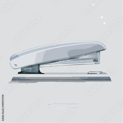 Silver Metal Stapler on White Background