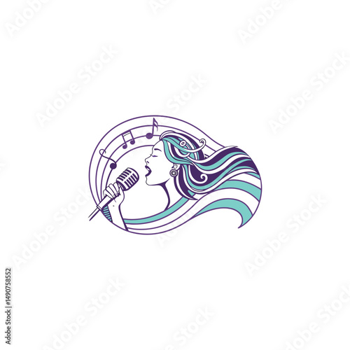 Music vector logo for world music day on white background 