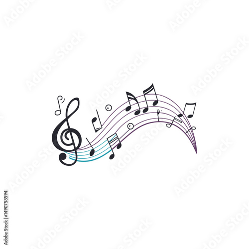 Music vector logo for world music day on white background 