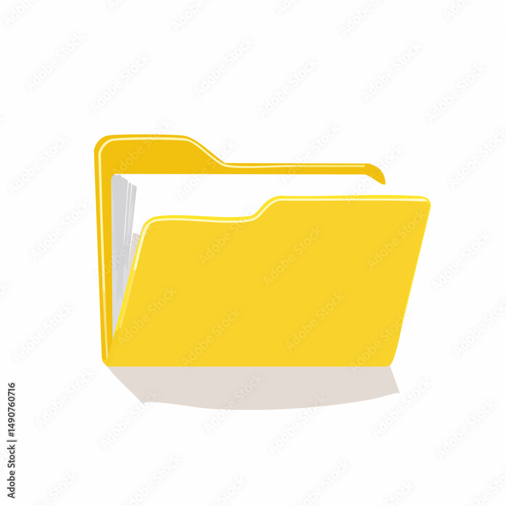 Yellow File Folder Icon Illustration Yellow File Folder Icon Illustration