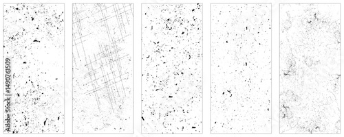 Collection of vertical grunge texture background.