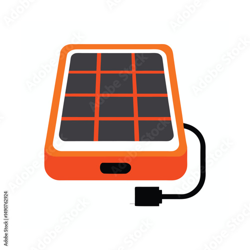 Solar Power Bank Icon for Portable Charging