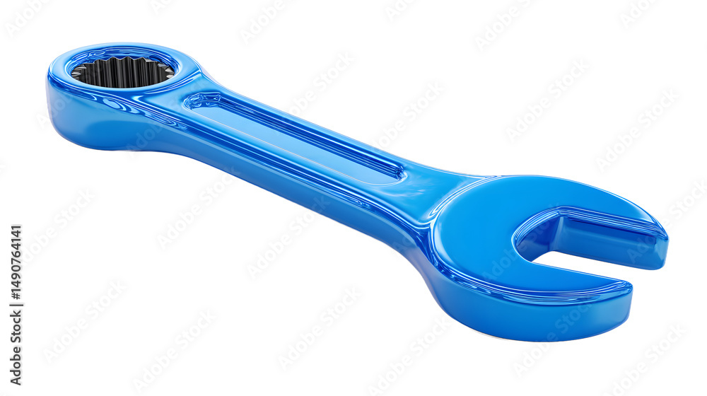 Obraz premium A shiny blue adjustable wrench with a modern design, perfect for both professional and DIY projects.
