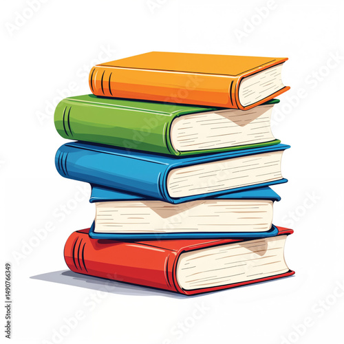 stack of books isolated