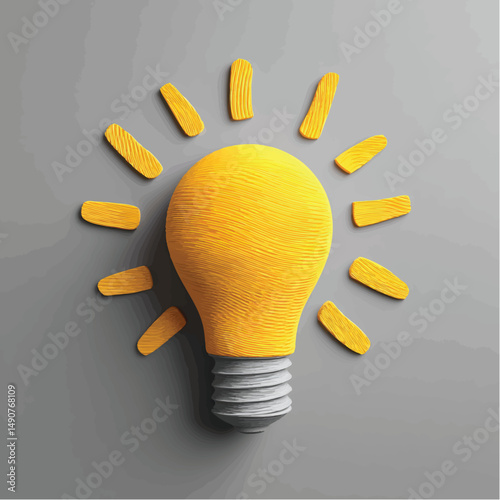 Shining Idea Textured Lightbulb Radiates