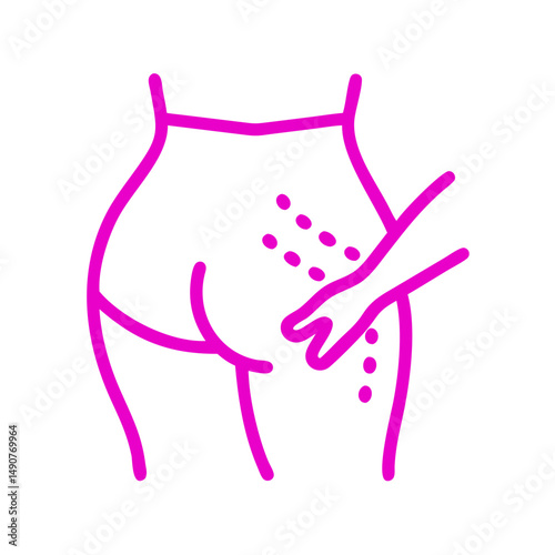 Cellulite massage treatment illustration for skin care and wellness, promoting healthy beauty and skin enhancement