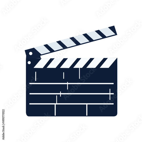 Clapper board icon set. Open and closed movie clapper. Vector EPS 10