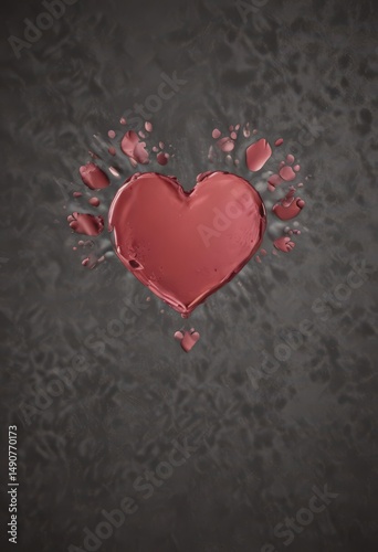 Isolated dog paw print heart, Valentine's background ,  texture,  wallpaper