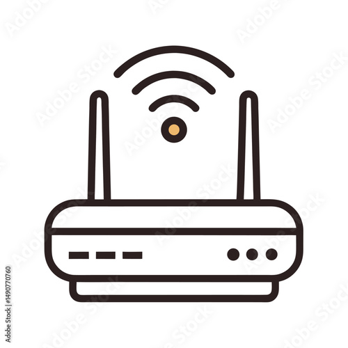 Wi Fi Router Line Icon Internet Network Device