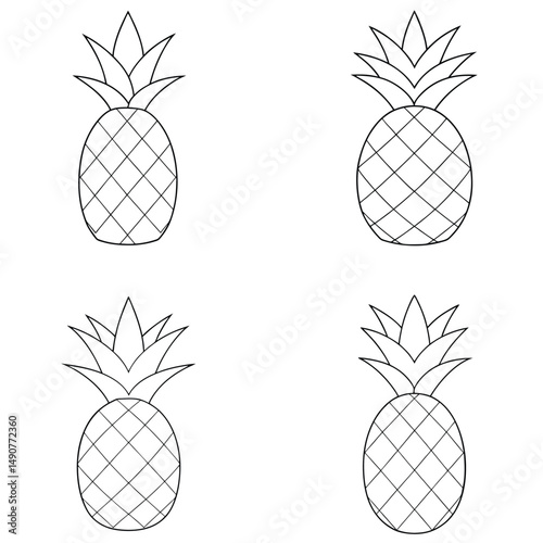 Minimalist Fruit Line Art Illustrations