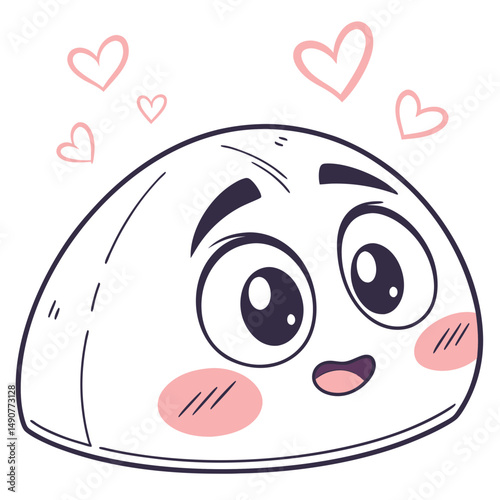 Cute Shy Emoji with Blushing Cheeks
