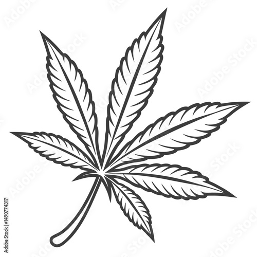 Simple Cannabis Symbol in Vector Emoji Style
