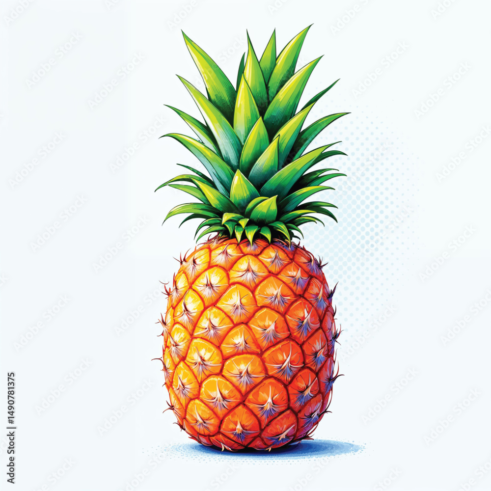 Fototapeta premium pineapple on white