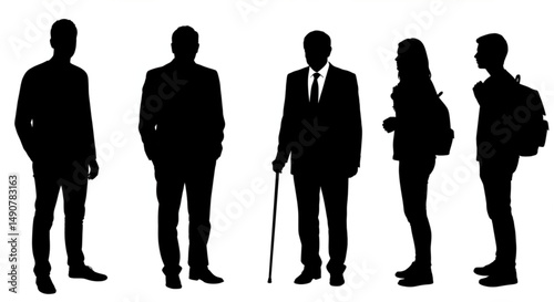 Vector silhouette of people.
