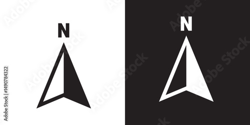 north arrow vector icon. n direction sign illustration