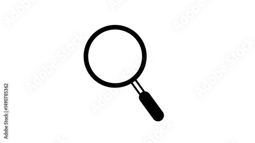 Animated magnifying glass icon on white background.
