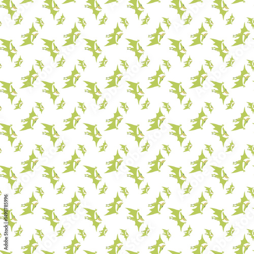 Seamless White and Green Bat Pattern for Creative Design