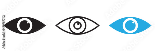 eye line icon set of vector, The eye icon indicates visible or blind eps 10 