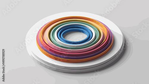 colorful stacking rings toy in a modern minimalist design