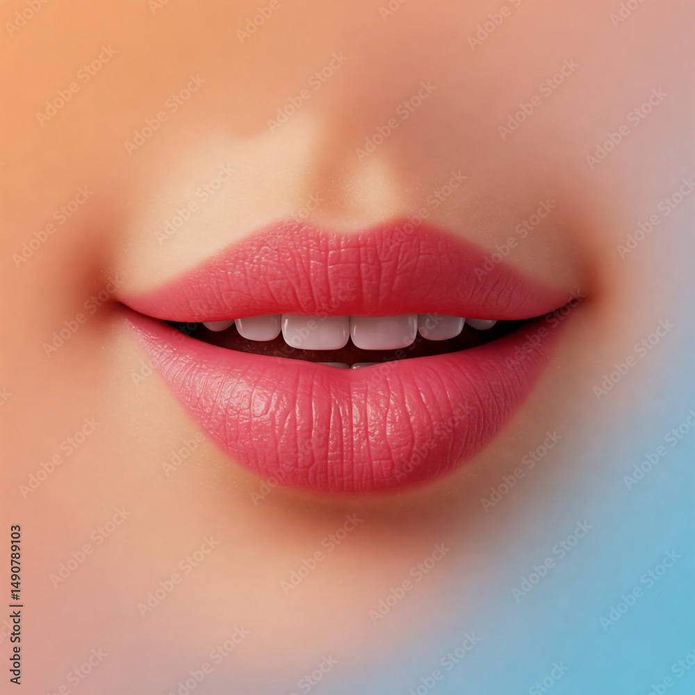 Fototapeta premium close up lips of young woman