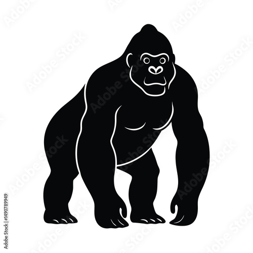 western gorilla ape silhouette vector