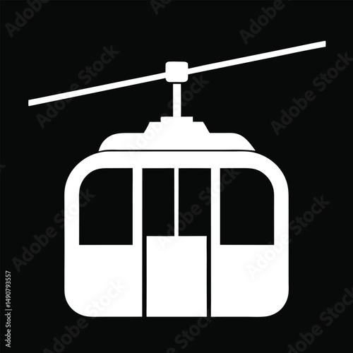 aerial tramway black background