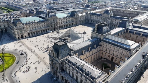 Louvre Museum At Paris Ile De France France. Landmark Skyscraper Overlooking The Vast Urban Sprawl. Town Clouds Sky Backgrounds Urban. Exterior Backgrounds Panoramic. Paris ile de france.