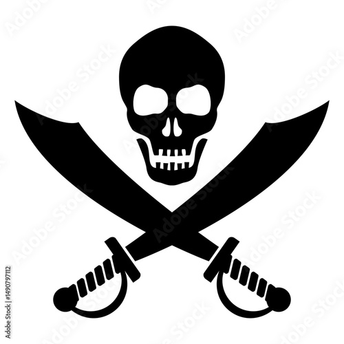 Pirates skull vector symbol