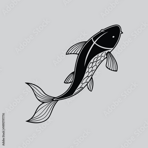 Anchovy with Stripes Vector Art